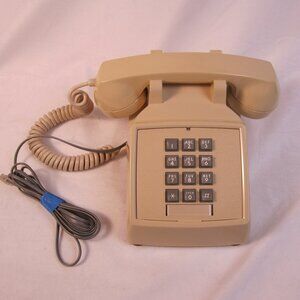 Vintage Cream ITT Push Button Desk Table Top Telephone - Tested - Works